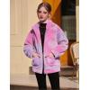 Arshiner Girls Full Zip Fleece Jacket Sherpa Outwear Coat Fall Winter for 4-12Y(Pink Purple)