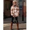 Arshiner Girls Full Zip Fleece Jacket Sherpa Outwear Coat Fall Winter for 4-12Y(Plaid)