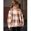 Arshiner Girls Full Zip Fleece Jacket Sherpa Outwear Coat Fall Winter for 4-12Y(Plaid)
