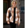 Arshiner Girls Full Zip Fleece Jacket Sherpa Outwear Coat Fall Winter for 4-12Y(Plaid)