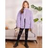 Arshiner Girls Full Zip Fleece Jacket Sherpa Outwear Coat Fall Winter for 4-12Y(Purple)