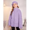 Arshiner Girls Full Zip Fleece Jacket Sherpa Outwear Coat Fall Winter for 4-12Y(Purple)