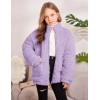 Arshiner Girls Full Zip Fleece Jacket Sherpa Outwear Coat Fall Winter for 4-12Y(Purple)