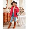 Arshiner Girls Full Zip Fleece Jacket Sherpa Outwear Coat Fall Winter for 4-12Y(Red)