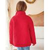 Arshiner Girls Full Zip Fleece Jacket Sherpa Outwear Coat Fall Winter for 4-12Y(Red)