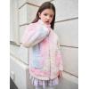 Arshiner Girls Full Zip Fleece Jacket Sherpa Outwear Coat Fall Winter for 4-12Y(Tie Dye)