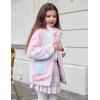 Arshiner Girls Full Zip Fleece Jacket Sherpa Outwear Coat Fall Winter for 4-12Y(Tie Dye)