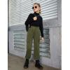 Arshiner Girls Joggers Sweatpants Kids Cargo Loose High Waisted Pants with Pockets 5-16 Years(Army Green)