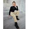 Arshiner Girls Joggers Sweatpants Kids Cargo Loose High Waisted Pants with Pockets 5-16 Years(Beige)