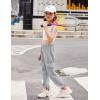 Arshiner Girls Joggers Sweatpants Kids Cargo Loose High Waisted Pants with Pockets 5-16 Years(Light Gray)