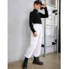 Arshiner Girls Joggers Sweatpants Kids Cargo Loose High Waisted Pants with Pockets 5-16 Years(White)