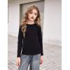 Arshiner Girls Long Sleeve Shirts Thermal Crew Neck Tunic Basic Tops Blouse Tee 3-12 Years(Black)
