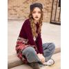 Arshiner Girls Long Sleeve Shirts Thermal Crew Neck Tunic Basic Tops Blouse Tee 3-12 Years(Dark Red)