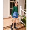 Arshiner Girls Long Sleeve Shirts Thermal Crew Neck Tunic Basic Tops Blouse Tee 3-12 Years(Forest Green)