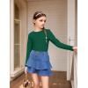 Arshiner Girls Long Sleeve Shirts Thermal Crew Neck Tunic Basic Tops Blouse Tee 3-12 Years(Forest Green)