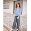 Arshiner Girls Long Sleeve Shirts Thermal Crew Neck Tunic Basic Tops Blouse Tee 3-12 Years(Light Blue)