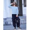 Arshiner Girls Long Sleeve Shirts Thermal Crew Neck Tunic Basic Tops Blouse Tee 3-12 Years(Light Blue)