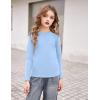 Arshiner Girls Long Sleeve Shirts Thermal Crew Neck Tunic Basic Tops Blouse Tee 3-12 Years(Light Blue)