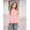 Arshiner Girls Long Sleeve Shirts Thermal Crew Neck Tunic Basic Tops Blouse Tee 3-12 Years(Pink)