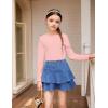 Arshiner Girls Long Sleeve Shirts Thermal Crew Neck Tunic Basic Tops Blouse Tee 3-12 Years(Pink)