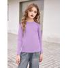 Arshiner Girls Long Sleeve Shirts Thermal Crew Neck Tunic Basic Tops Blouse Tee 3-12 Years(Purple)
