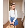 Arshiner Girls Long Sleeve Shirts Thermal Crew Neck Tunic Basic Tops Blouse Tee 3-12 Years(White)