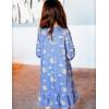 Arshiner Girls Nightgowns Long Sleeve Pajama Dress Cute Ruffle Sleepwear Soft Night Gowns(Blue Sleep Teddy)