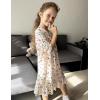 Arshiner Girls Nightgowns Long Sleeve Pajama Dress Cute Ruffle Sleepwear Soft Night Gowns(Christmas Teddy)