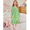 Arshiner Girls Nightgowns Long Sleeve Pajama Dress Cute Ruffle Sleepwear Soft Night Gowns(Green Dogs)