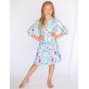 Arshiner Girls Nightgowns Long Sleeve Pajama Dress Cute Ruffle Sleepwear Soft Night Gowns(Light Blue Cat)