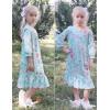 Arshiner Girls Nightgowns Long Sleeve Pajama Dress Cute Ruffle Sleepwear Soft Night Gowns(Light Blue Cat)