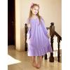 Arshiner Girls Nightgowns Long Sleeve Pajama Dress Cute Ruffle Sleepwear Soft Night Gowns(Light Purple)