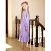 Arshiner Girls Nightgowns Long Sleeve Pajama Dress Cute Ruffle Sleepwear Soft Night Gowns(Light Purple)