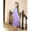 Arshiner Girls Nightgowns Long Sleeve Pajama Dress Cute Ruffle Sleepwear Soft Night Gowns(Light Purple)