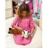 Arshiner Girls Nightgowns Long Sleeve Pajama Dress Cute Ruffle Sleepwear Soft Night Gowns(Rose Red)
