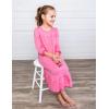 Arshiner Girls Nightgowns Long Sleeve Pajama Dress Cute Ruffle Sleepwear Soft Night Gowns(Rose Red)
