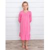 Arshiner Girls Nightgowns Long Sleeve Pajama Dress Cute Ruffle Sleepwear Soft Night Gowns(Rose Red)