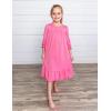 Arshiner Girls Nightgowns Long Sleeve Pajama Dress Cute Ruffle Sleepwear Soft Night Gowns(Rose Red)