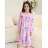 Arshiner Girls Nightgowns Long Sleeve Pajama Dress Cute Ruffle Sleepwear Soft Night Gowns(Star Tye Die)