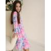 Arshiner Girls Nightgowns Long Sleeve Pajama Dress Cute Ruffle Sleepwear Soft Night Gowns(Star Tye Die)