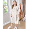 Arshiner Girls Nightgowns Long Sleeve Pajama Dress Cute Ruffle Sleepwear Soft Night Gowns(White Flowers)
