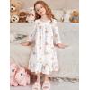 Arshiner Girls Nightgowns Long Sleeve Pajama Dress Cute Ruffle Sleepwear Soft Night Gowns(White Teddy)