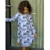 Arshiner Girls Nightgowns Long Sleeve Print Pajamas Nightdress for Kids Soft Sleep Wear Nighties(Black & White Cat)