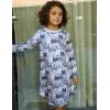 Arshiner Girls Nightgowns Long Sleeve Print Pajamas Nightdress for Kids Soft Sleep Wear Nighties(Black & White Cat)