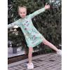 Arshiner Girls Nightgowns Long Sleeve Print Pajamas Nightdress for Kids Soft Sleep Wear Nighties(Blue Green Cartoon)