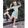 Arshiner Girls Nightgowns Long Sleeve Print Pajamas Nightdress for Kids Soft Sleep Wear Nighties(Blue Green Cartoon)