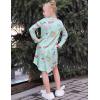 Arshiner Girls Nightgowns Long Sleeve Print Pajamas Nightdress for Kids Soft Sleep Wear Nighties(Blue Green Cartoon)