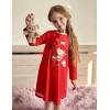 Arshiner Girls Nightgowns Long Sleeve Print Pajamas Nightdress for Kids Soft Sleep Wear Nighties(Christmas Teddy)