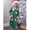 Arshiner Girls Nightgowns Long Sleeve Print Pajamas Nightdress for Kids Soft Sleep Wear Nighties(Green Christmas)