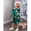 Arshiner Girls Nightgowns Long Sleeve Print Pajamas Nightdress for Kids Soft Sleep Wear Nighties(Green Christmas)